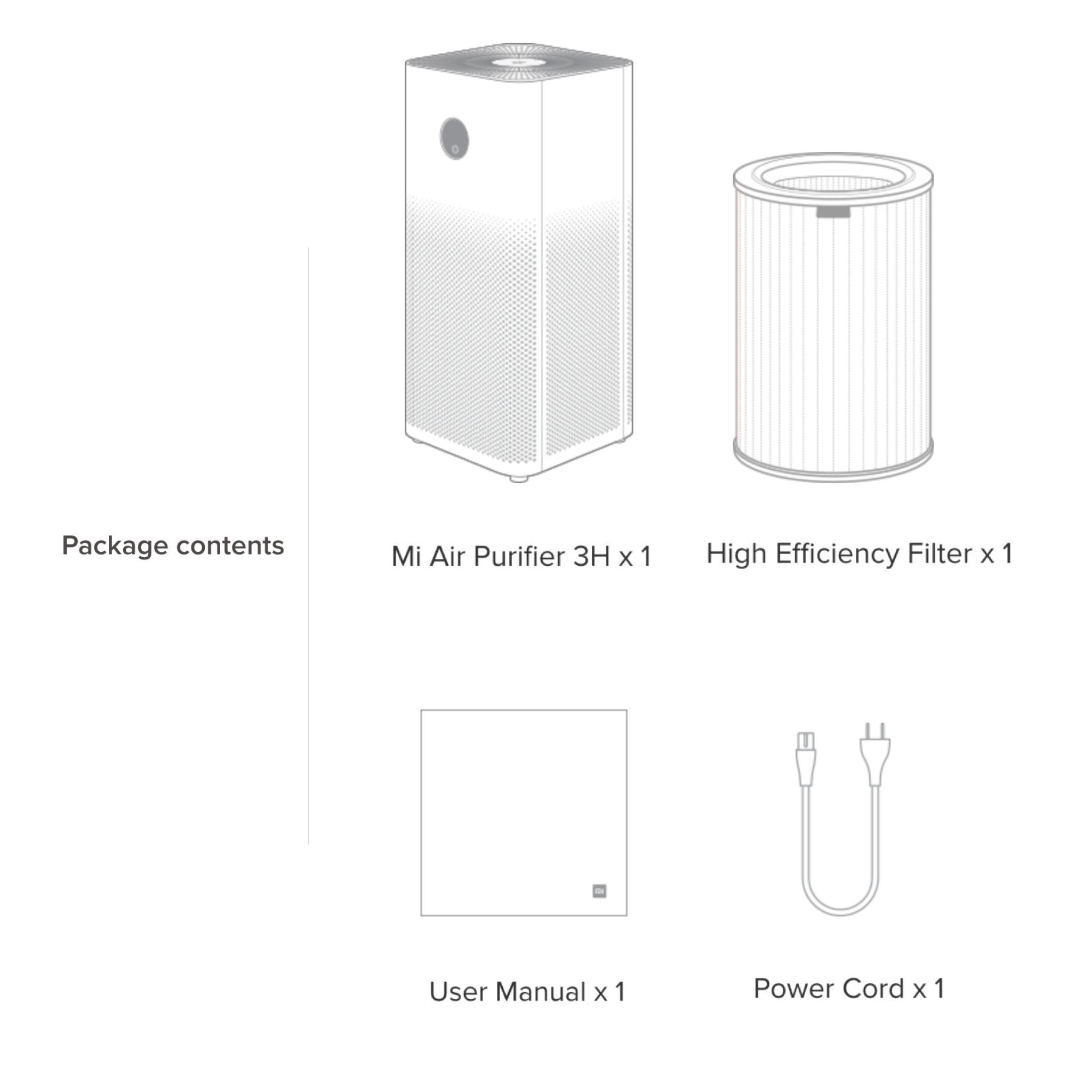 Your Air, Inc.™ - Mi Air Purifier 3H - True HEPA Smart Purifier | Package contents